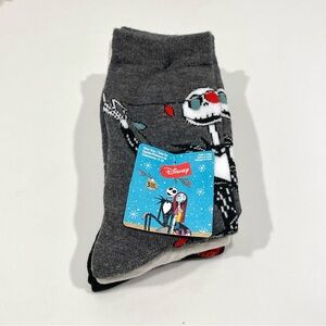 🟡2/$30 NEW Disney The Nightmare Before Christmas Set of 3 Crew Socks (size 4-10)